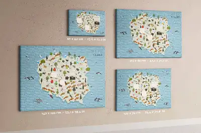 Korková nástěnka Mapa zvířat Polska