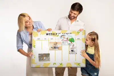 Nástěnka do dětského pokoje Týdenní plánovač s citronem