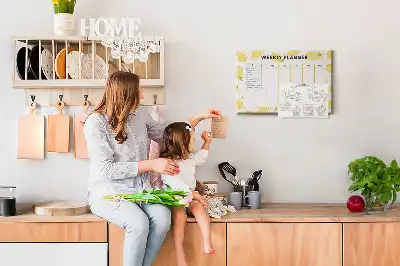 Nástěnka do dětského pokoje Týdenní plánovač s citronem