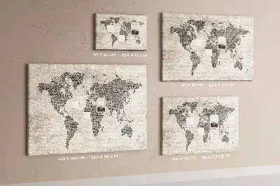 Korková nástěnka Mapa světa noviny