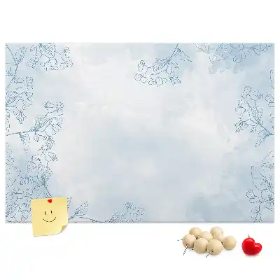 Korková nástěnka s motivem náčrtu rostlin