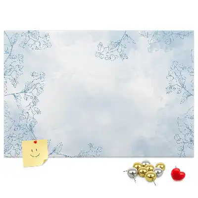 Korková nástěnka s motivem náčrtu rostlin