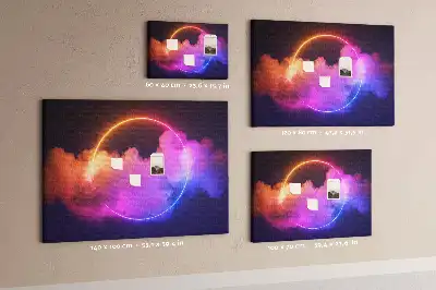 Korková nástěnka s 3D motivem kouřové abstrakce