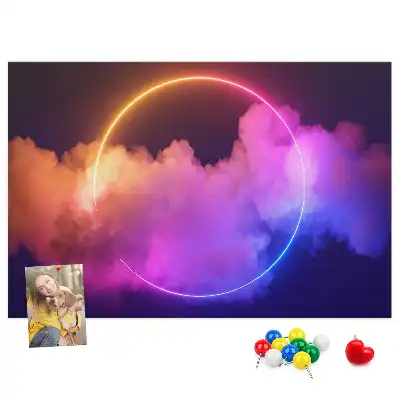 Korková nástěnka s 3D motivem kouřové abstrakce