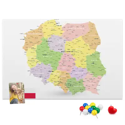 Korková nástěnka s mapou Polska