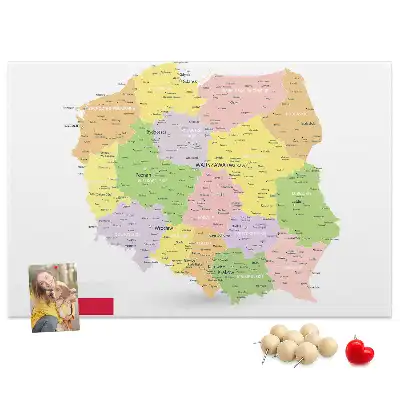 Korková nástěnka s mapou Polska