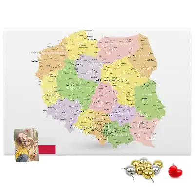 Korková nástěnka s mapou Polska