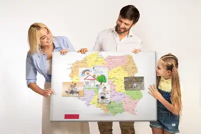 Korková nástěnka s mapou Polska
