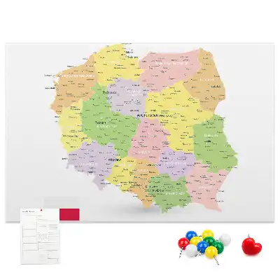 Korková nástěnka s mapou Polska