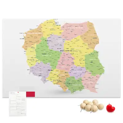 Korková nástěnka s mapou Polska