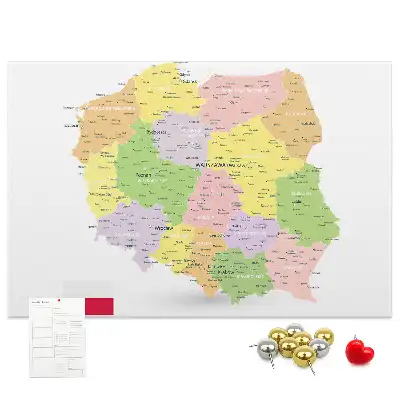 Korková nástěnka s mapou Polska