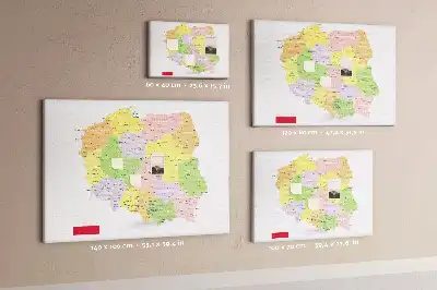Korková nástěnka s mapou Polska