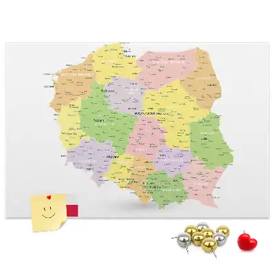 Korková nástěnka s mapou Polska