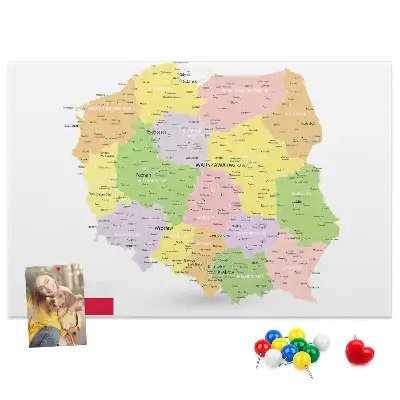 Korková nástěnka s mapou Polska