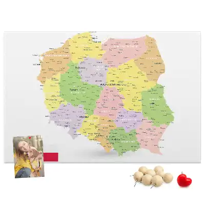 Korková nástěnka s mapou Polska