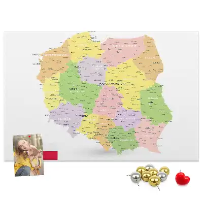 Korková nástěnka s mapou Polska