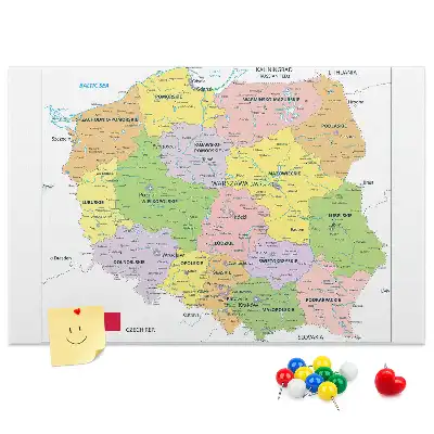 Nástěnka do dětského pokoje Mapa Polska
