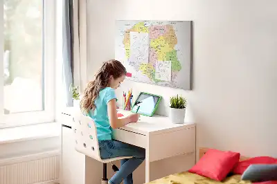 Nástěnka do dětského pokoje s mapou Polska