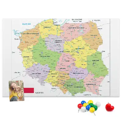 Nástěnka do dětského pokoje s mapou Polska
