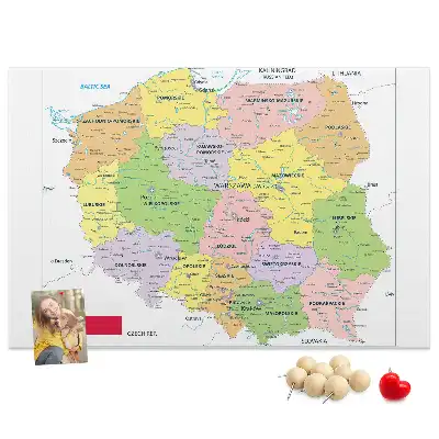 Nástěnka do dětského pokoje s mapou Polska