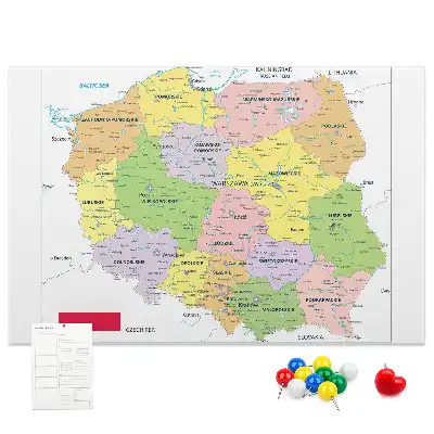 Nástěnka do dětského pokoje s mapou Polska