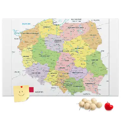 Nástěnka do dětského pokoje s mapou Polska