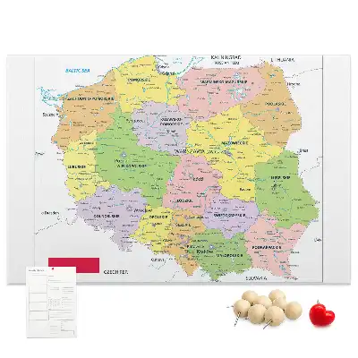 Nástěnka do dětského pokoje s mapou Polska