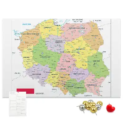 Nástěnka do dětského pokoje s mapou Polska