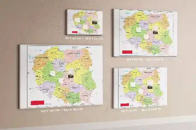 Nástěnka do dětského pokoje s mapou Polska