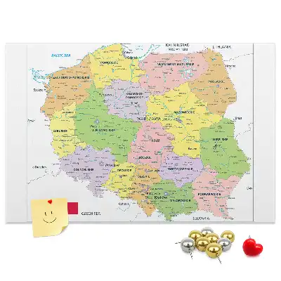 Nástěnka do dětského pokoje s mapou Polska