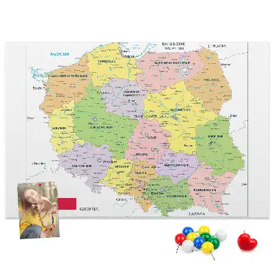 Nástěnka do dětského pokoje s mapou Polska
