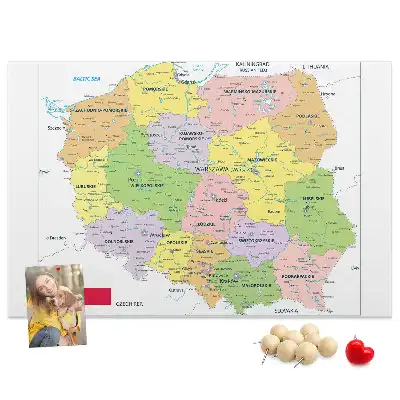 Nástěnka do dětského pokoje s mapou Polska