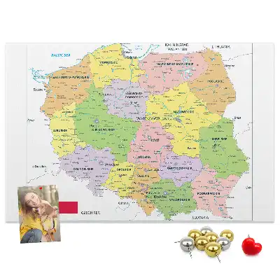 Nástěnka do dětského pokoje s mapou Polska