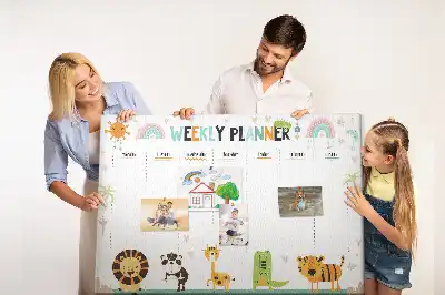 Nástěnka do dětského pokoje Týdenní plánovač pro zvířata