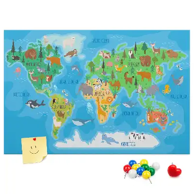 Nástěnka do dětského pokoje Kreslená mapa