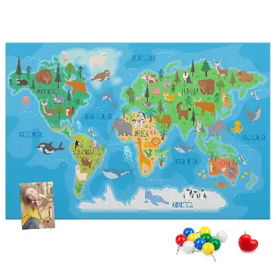Nástěnka do dětského pokoje Kreslená mapa