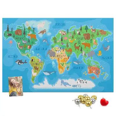 Nástěnka do dětského pokoje Kreslená mapa