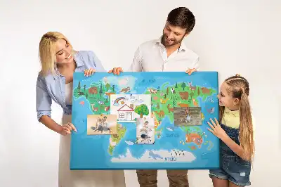 Nástěnka do dětského pokoje Kreslená mapa