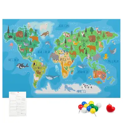 Nástěnka do dětského pokoje Kreslená mapa