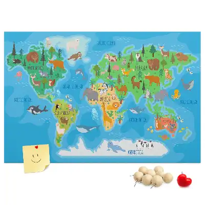 Nástěnka do dětského pokoje Kreslená mapa