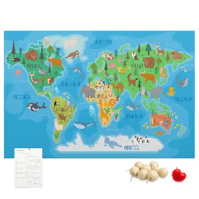 Nástěnka do dětského pokoje Kreslená mapa