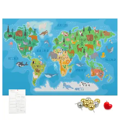 Nástěnka do dětského pokoje Kreslená mapa