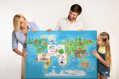 Nástěnka do dětského pokoje Kreslená mapa