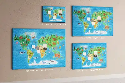 Nástěnka do dětského pokoje Kreslená mapa