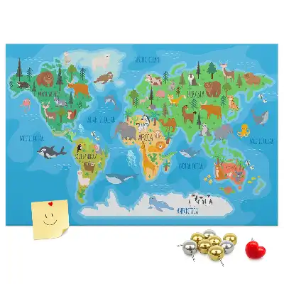 Nástěnka do dětského pokoje Kreslená mapa