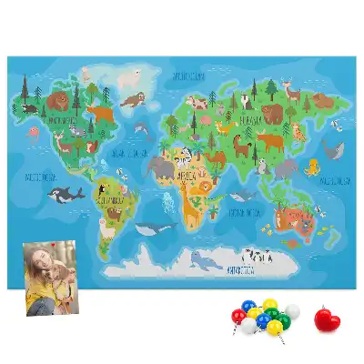 Nástěnka do dětského pokoje Kreslená mapa