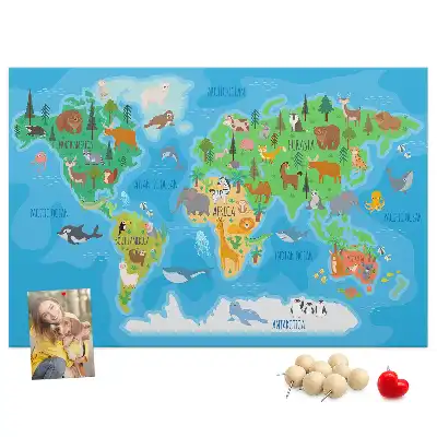 Nástěnka do dětského pokoje Kreslená mapa