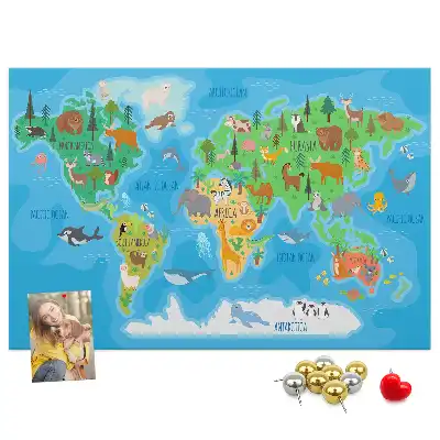 Nástěnka do dětského pokoje Kreslená mapa