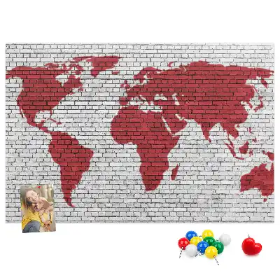 Korková tabule Mapa světa z cihel