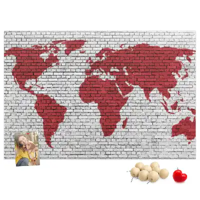 Korková tabule Mapa světa z cihel
